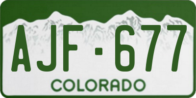CO license plate AJF677