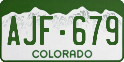 CO license plate AJF679