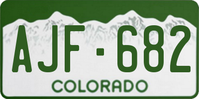 CO license plate AJF682