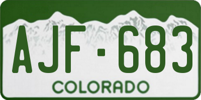 CO license plate AJF683