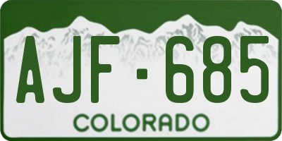 CO license plate AJF685