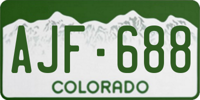 CO license plate AJF688