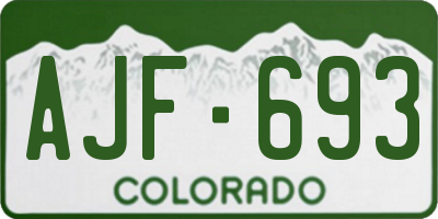 CO license plate AJF693