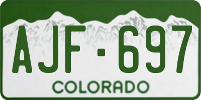 CO license plate AJF697