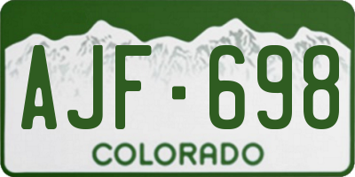 CO license plate AJF698
