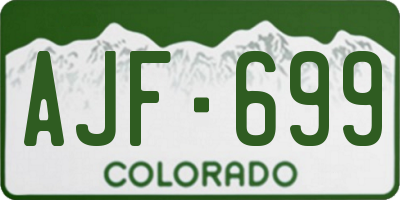 CO license plate AJF699