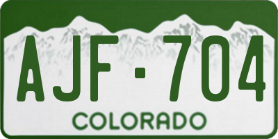 CO license plate AJF704