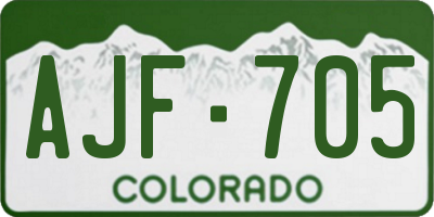 CO license plate AJF705
