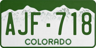 CO license plate AJF718