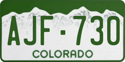 CO license plate AJF730