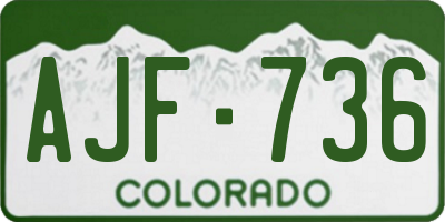 CO license plate AJF736