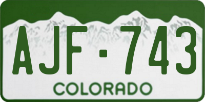 CO license plate AJF743