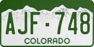 CO license plate AJF748