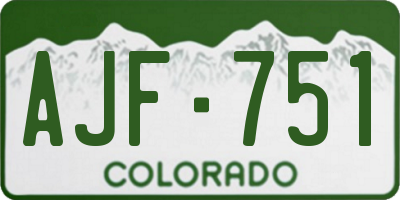 CO license plate AJF751
