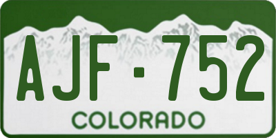 CO license plate AJF752