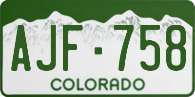 CO license plate AJF758