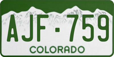 CO license plate AJF759