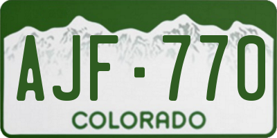 CO license plate AJF770