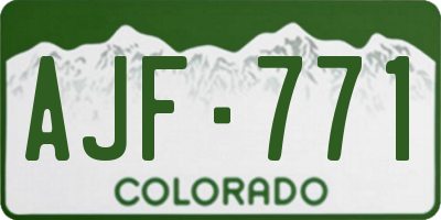 CO license plate AJF771