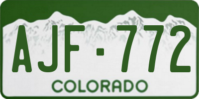 CO license plate AJF772