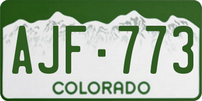 CO license plate AJF773