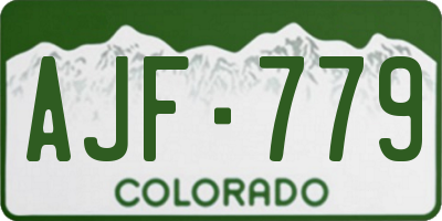 CO license plate AJF779