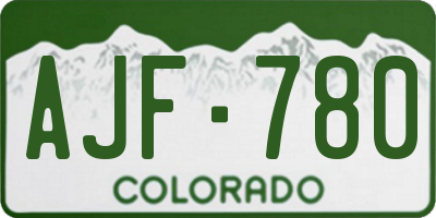 CO license plate AJF780