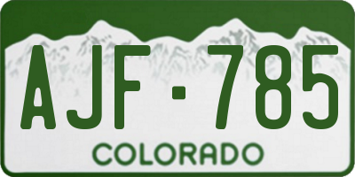 CO license plate AJF785