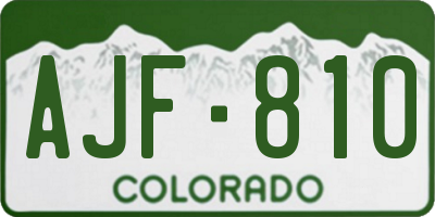 CO license plate AJF810
