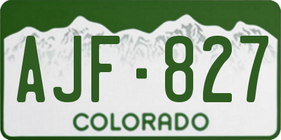 CO license plate AJF827