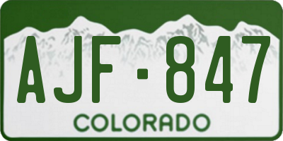 CO license plate AJF847