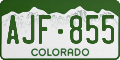 CO license plate AJF855