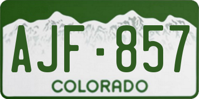 CO license plate AJF857