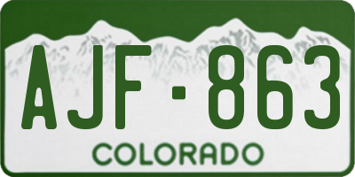 CO license plate AJF863