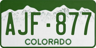 CO license plate AJF877