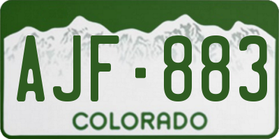 CO license plate AJF883