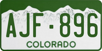 CO license plate AJF896