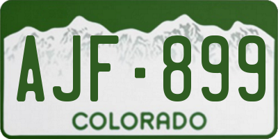 CO license plate AJF899