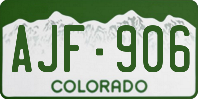 CO license plate AJF906