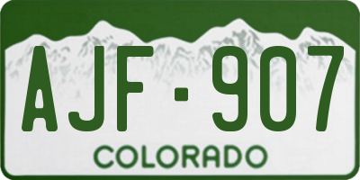 CO license plate AJF907