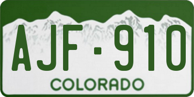 CO license plate AJF910
