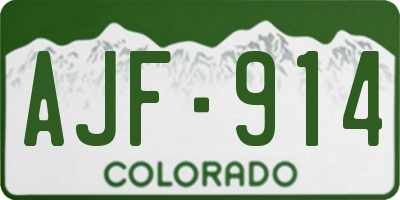 CO license plate AJF914