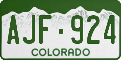 CO license plate AJF924