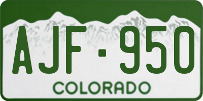 CO license plate AJF950