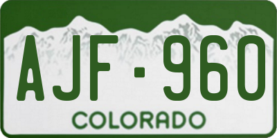 CO license plate AJF960