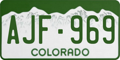 CO license plate AJF969