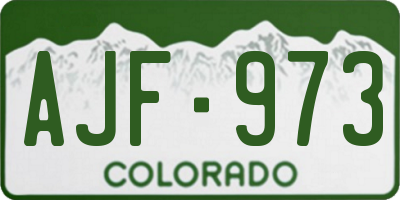 CO license plate AJF973