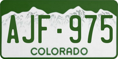 CO license plate AJF975