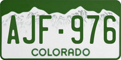 CO license plate AJF976