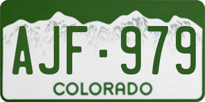 CO license plate AJF979